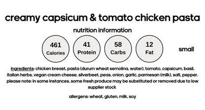 Creamy Capsicum & Tomato Chicken Pasta