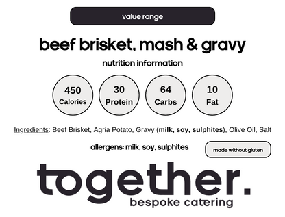 Beef Brisket, Mash & Gravy (6 Meal Pack)