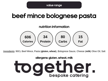 Beef Mince Bolognese Pasta (6 Meal Pack)