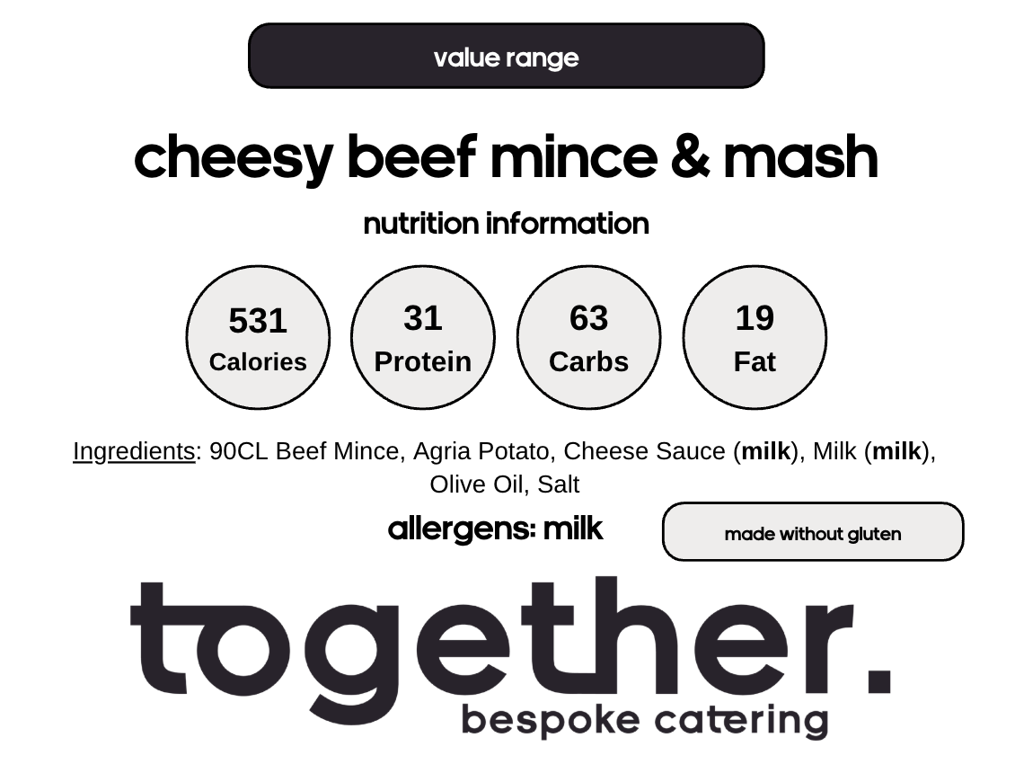 Cheesy Beef Mince & Mash (6 Meal Pack)